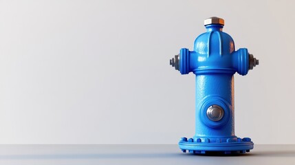 Fototapeta premium 3D rendering of a blue fire hydrant on a white background