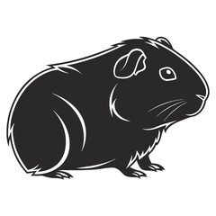 Guinea Pig Clipart Silhouette Bold Black Design