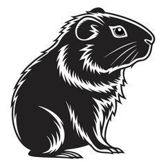 Guinea Pig Silhouette Icon Minimalist Rodent Design