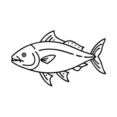 amberjack icon, amberjack line art - simple line art of amberjack, perfect for amberjack logos and icons