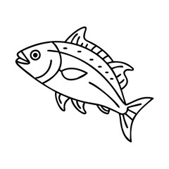 albacore tuna icon, albacore tuna line art - simple line art of albacore tuna, perfect for albacore tuna logos and icons