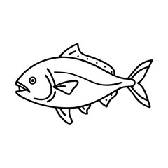 amberjack icon, amberjack line art - simple line art of amberjack, perfect for amberjack logos and icons