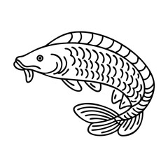 arapaima icon, arapaima line art - simple line art of arapaima, perfect for arapaima logos and icons