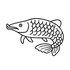 arapaima icon, arapaima line art - simple line art of arapaima, perfect for arapaima logos and icons