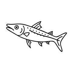 barracuda icon, barracuda line art - simple line art of barracuda, perfect for barracuda logos and icons