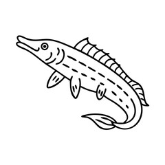 bichir icon, bichir line art - simple line art of bichir, perfect for bichir logos and icons