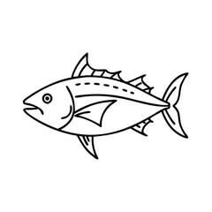 bluefin tuna icon, bluefin tuna line art - simple line art of bluefin tuna, perfect for bluefin tuna logos and icons