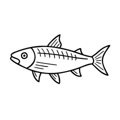 bonefish icon, bonefish line art - simple line art of bonefish, perfect for bonefish logos and icons