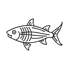 bonefish icon, bonefish line art - simple line art of bonefish, perfect for bonefish logos and icons