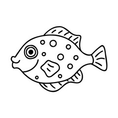 boxfish icon, boxfish line art - simple line art of boxfish, perfect for boxfish logos and icons