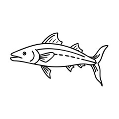 cobia icon, cobia line art - simple line art of cobia, perfect for cobia logos and icons