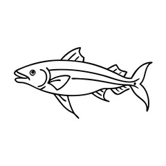 cobia icon, cobia line art - simple line art of cobia, perfect for cobia logos and icons