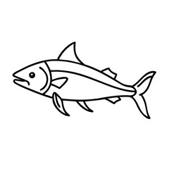 cobia icon, cobia line art - simple line art of cobia, perfect for cobia logos and icons