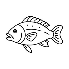 grouper icon, grouper line art - simple line art of grouper, perfect for grouper logos and icons