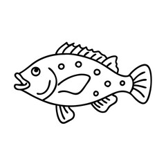 grouper icon, grouper line art - simple line art of grouper, perfect for grouper logos and icons