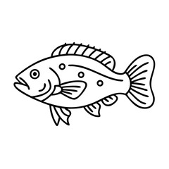 grouper icon, grouper line art - simple line art of grouper, perfect for grouper logos and icons
