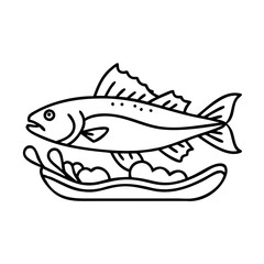 hake icon, hake line art - simple line art of hake, perfect for hake logos and icons