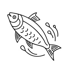 herring icon, herring line art - simple line art of herring, perfect for herring logos and icons