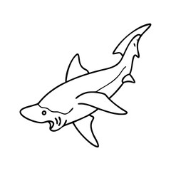 hammerhead shark icon, hammerhead shark line art - simple line art of hammerhead shark, perfect for hammerhead shark logos and icons