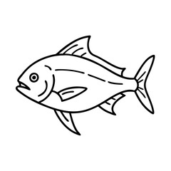 jack crevalle icon, jack crevalle line art - simple line art of jack crevalle, perfect for jack crevalle logos and icons