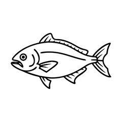 jack crevalle icon, jack crevalle line art - simple line art of jack crevalle, perfect for jack crevalle logos and icons