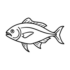 jack crevalle icon, jack crevalle line art - simple line art of jack crevalle, perfect for jack crevalle logos and icons