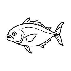 jack crevalle icon, jack crevalle line art - simple line art of jack crevalle, perfect for jack crevalle logos and icons