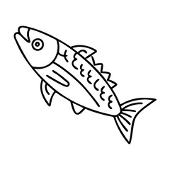mackerel icon, mackerel line art - simple line art of mackerel, perfect for mackerel logos and icons