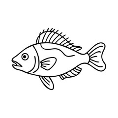 ocean perch icon, ocean perch line art - simple line art of ocean perch, perfect for ocean perch logos and icons