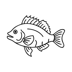 ocean perch icon, ocean perch line art - simple line art of ocean perch, perfect for ocean perch logos and icons