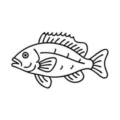 ocean perch icon, ocean perch line art - simple line art of ocean perch, perfect for ocean perch logos and icons