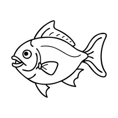 pacu icon, pacu line art - simple line art of pacu, perfect for pacu logos and icons