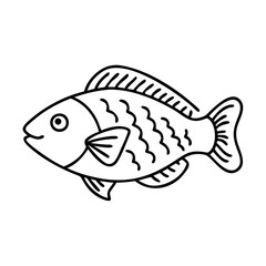 parrotfish icon, parrotfish line art - simple line art of parrotfish, perfect for parrotfish logos and icons