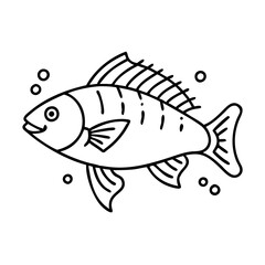 perch icon, perch line art - simple line art of perch, perfect for perch logos and icons