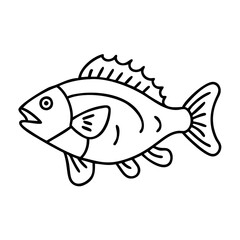perch icon, perch line art - simple line art of perch, perfect for perch logos and icons