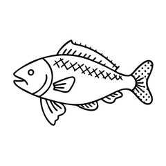 red drum redfish icon, red drum redfish line art - simple line art of red drum redfish, perfect for red drum redfish logos and icons