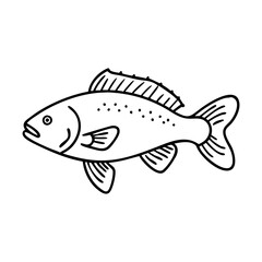red drum redfish icon, red drum redfish line art - simple line art of red drum redfish, perfect for red drum redfish logos and icons