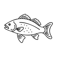 red drum redfish icon, red drum redfish line art - simple line art of red drum redfish, perfect for red drum redfish logos and icons
