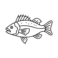 rockfish icon, rockfish line art - simple line art of rockfish, perfect for rockfish logos and icons