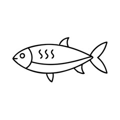 sardine icon, sardine line art - simple line art of sardine, perfect for sardine logos and icons
