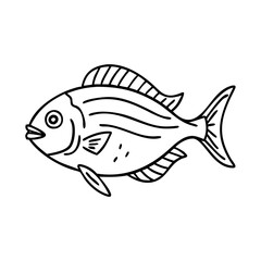 scup porgy icon, scup porgy line art - simple line art of scup porgy, perfect for scup porgy logos and icons