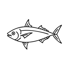 skipjack tuna icon, skipjack tuna line art - simple line art of skipjack tuna, perfect for skipjack tuna logos and icons