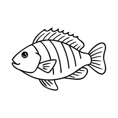 sheepshead icon, sheepshead line art - simple line art of sheepshead, perfect for sheepshead logos and icons