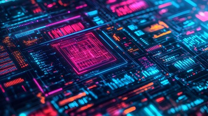 Obraz premium A colorful and complex abstract rendering of digital computer data