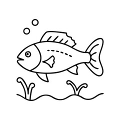snapper icon, snapper line art - simple line art of snapper, perfect for snapper logos and icons