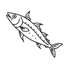 spanish mackerel icon, spanish mackerel line art - simple line art of spanish mackerel, perfect for spanish mackerel logos and icons