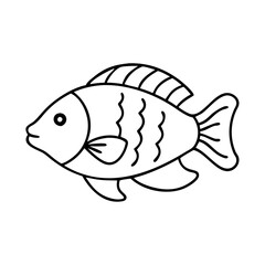 tilapia icon, tilapia line art - simple line art of tilapia, perfect for tilapia logos and icons