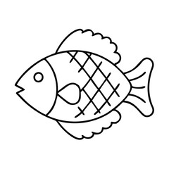 tilapia icon, tilapia line art - simple line art of tilapia, perfect for tilapia logos and icons