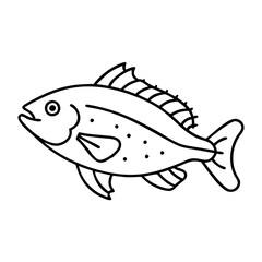 tilefish icon, tilefish line art - simple line art of tilefish, perfect for tilefish logos and icons