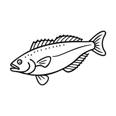 tilefish icon, tilefish line art - simple line art of tilefish, perfect for tilefish logos and icons